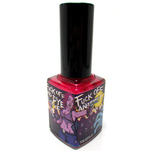 Fuck Off & Dye pink matte nail polish bottle 