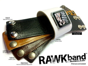 RAWKband leather watchband for iPod nano color fan