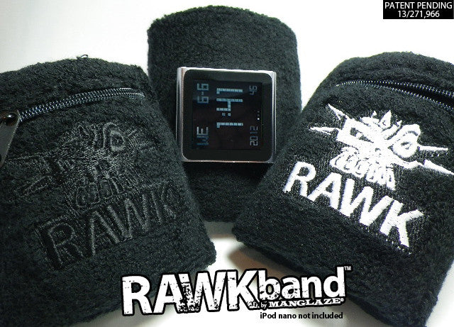 RAWKband sweatband watchband for iPod nano in two color options